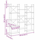 Bookshelf Black Oak 156 x 25 x 167 cm Engineered Wood 868341