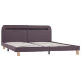 Bed Frame with LED without Mattress Taupe Fabric 150x200 cm King Size 281094