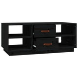 Coffee Table Black 100x50x41 cm Solid Wood Pine 818274