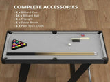 3.5ft Folding Pool Table, Snooker Table with Two Cues, 16 Balls, Chalk, Triangle, Brush - Grey T3398P425030