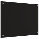 Kitchen Backsplash 2 pcs Black 80 x 60 cm Tempered Glass 3415547