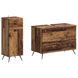 2 Piece Bathroom Cabinet Set BREDA Old Wood Engineered Wood 3417727