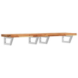 Basin Shelf Wall Mounted Steel and Solid Wood Acacia 3302750