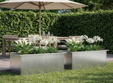 Garden Planter with LED 2 pcs Silver 40 x 80 x 40 cm 8008165