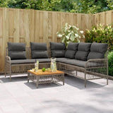 2 Piece Garden Sofa Set with Cushions Grey Poly Rattan 368734