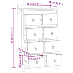 ZNTS Chest of Drawers 55x30x90 cm Solid Wood Teak 340740