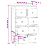 ZNTS Chest of Drawers 55x30x90 cm Solid Wood Teak 340740