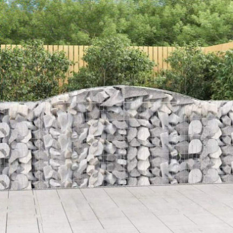 Arched Gabion Baskets 10 pcs 400x50x100/120 cm Galvanised Iron 3147004