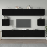 6 Piece TV Cabinet Set Black Engineered Wood 3114367