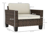 Single Rattan Armchair, with Cushions - Brown T3398P315336