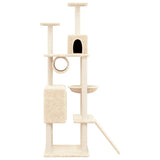 Cat Tree with Sisal Scratching Posts Cream 168 cm 171699