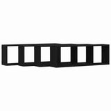 Wall Shelf 4 pcs Black oak 80 x 15 x 26 cm Engineered wood 862644