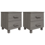 ZNTS Bedside Cabinets HAMAR 2 pcs Light Grey 40x35x44.5cm Solid Wood 340411