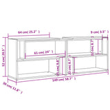 TV Cabinet High Gloss Grey 149x30x52 cm Engineered Wood 808367