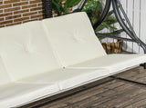3 Seater Canopy Swing Chair, 2 in 1 Garden Swing Seat Bed, with Adjustable Canopy and Metal Frame, T3398P328429
