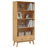 Bookcase 4-Tier OLDEN Brown Solid Wood Pine 358612