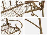 Garden Bench 2-Seater 114 x 56.5 x 90 cm Steel Antique Brown 42029539