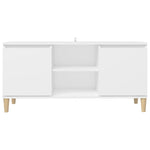TV Cabinet with Solid Wood Legs White 103.5x35x50 cm 805959