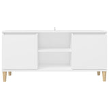 TV Cabinet with Solid Wood Legs White 103.5x35x50 cm 805959