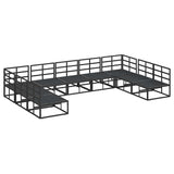Garden Sofa Set with Cushion Black Aluminium 3378900