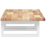 Basin Shelf Wall Mounted Steel and Solid Wood Acacia 3302684