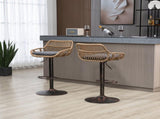 GOMYWAY 2 PCS Modern Swivel Bar Stools, Height Adjustable wicker furniture Bar Chairs with Cushion & W2678P388753