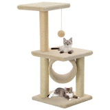 Cat Tree with Sisal Scratching Posts 65 cm Beige 170548