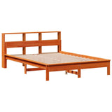 Bed Frame Wax Brown Solid Pinewood Double Stylish and Durable 3309733