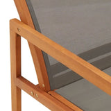 Garden Chair Grey, Natural Solid eucalyptus wood, Textilene 48697
