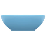 Luxury Basin Oval-shaped Matt Light Blue 40x33 cm Ceramic 146923
