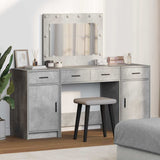 Dressing Table with Mirror Lights 3 pcs Grey Engineered Wood 3334248