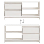 TV Cabinet White 80x31x39 cm Solid Pinewood 809895