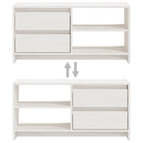 TV Cabinet White 80x31x39 cm Solid Pinewood 809895