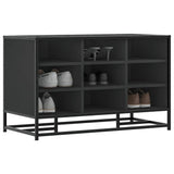 Shoe Bench Black 84x40x53.5 cm Engineered Wood and Metal 849229