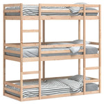 Triple Bunk Bed without Mattress 90x190 cm Single Solid Wood Pine 3284257