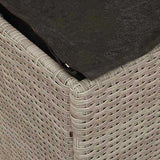 Cushion Box with Storage Light Grey 50 x 50 x 50 cm Poly Rattan 365413
