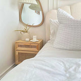 Bedside Cabinets 2 pcs Brown Solid Wood Pine and Natural Rattan 345611