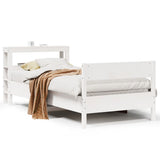 Bed Frame without Mattress White 90x190 cm Single Solid Wood Pine 3306208