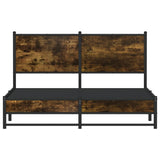 Metal Bed Frame without Mattress Smoked Oak 137x190 cm 4007831