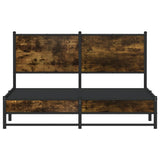 Metal Bed Frame without Mattress Smoked Oak 150x200 cm King Size 4007834