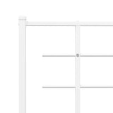 Metal Bed Frame without Mattress with Footboard White 193x203cm 355634