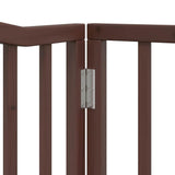 Dog Gate with Door Foldable 12 Panels Brown 960 cm Poplar Wood 3155640