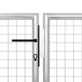 Garden Gate Steel 400x100 cm Silver 144347