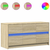 TV Cabinet with LED Sonoma Oak 100x34x50 cm Engineered Wood 852217