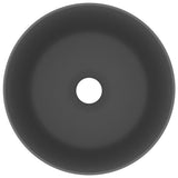 Luxury Wash Basin Round Matt Dark Grey 40x15 cm Ceramic 147016