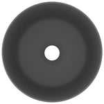 ZNTS Luxury Wash Basin Round Matt Dark Grey 40x15 cm Ceramic 147016