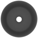 ZNTS Luxury Wash Basin Round Matt Dark Grey 40x15 cm Ceramic 147016