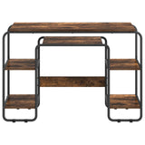 Desk with Storage Smoked Oak 113.5 x 52 x 75.5 cm 8008034