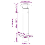 Chimney Extension Silver 25 x 25 x 82 cm Stainless Steel 42008447