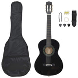 8 Piece Classical Guitar Beginner Set Black 1/2 34" 70127